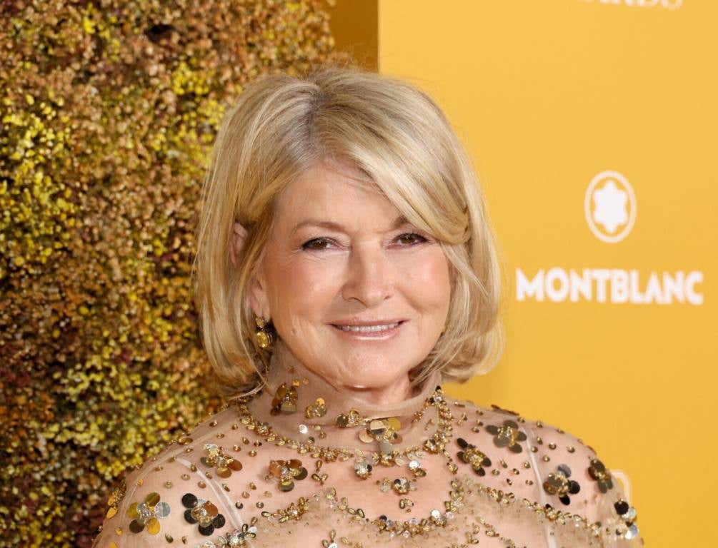 Martha Stewart attends the WSJ Magazine 2023 Innovator Awards smilinig wearing a bedazzled mesh top.