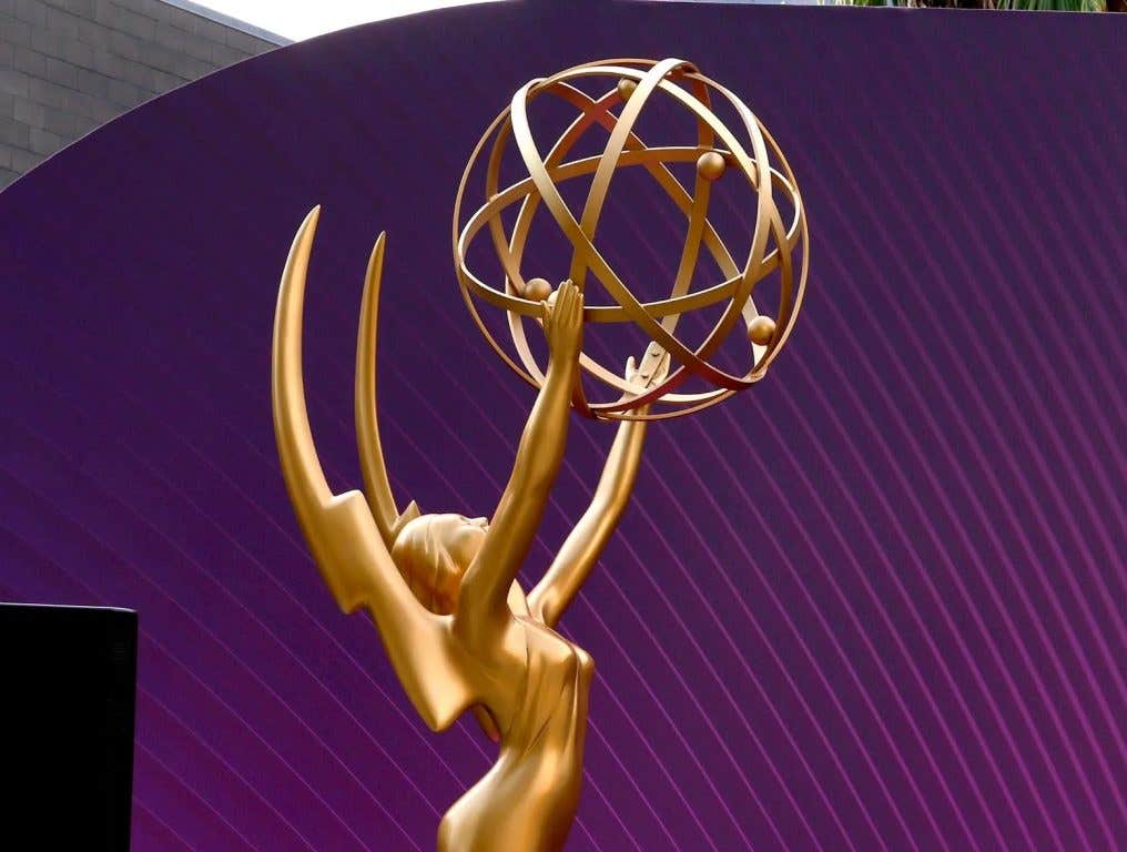 View of an Emmys statue during the 74th Primetime Emmys Press Preview at the Television Academy on September 08, 2022 in Los Angeles, California.