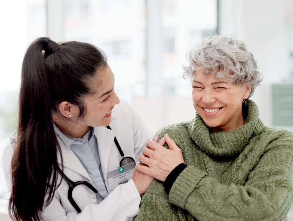 Old lady with doctor. So, where do Pennsylvania, Delaware and New Jersey rank for life expectancy?