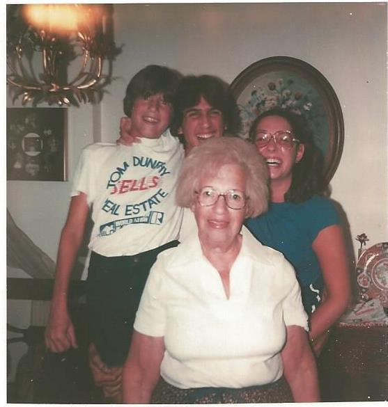 (l-r) Me, my brother Rob, my Cousin Melissa. (Front) My Gram Esther
