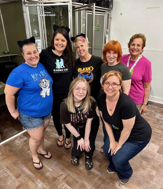 Magic 98.3's Debbie Mazella with the women of Karma Cat Rescue Society